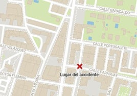 Mapa del lugar del accidente en Medina de Pomar, Burgos.
