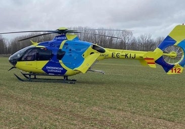 Semincosciente una ciclista tras sufrir una caída en un pueblo de Burgos