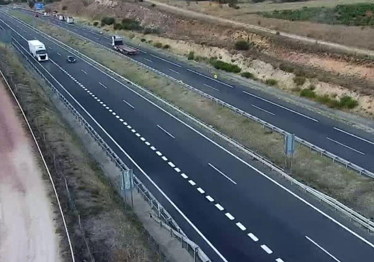 Carretera de Burgos en la que resultaba herida una niña en un accidente.