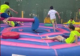 Actividad deportiva en un pueblo de Burgos.