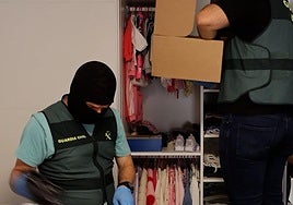 La Guardia Civil en uno de los registros practicados.