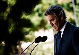 Alberto Núñez Feijóo en una rueda de prensa.