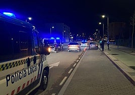 Control policial en Aranda de Duero, Burgos.