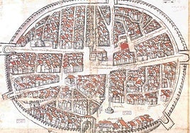 Plano de 1503 de Aranda de Duero que se conserva en Simancas.