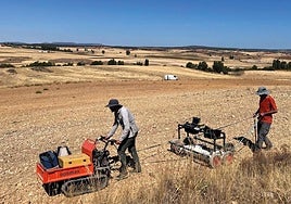 Buscando los restos de una ciudad celtíbera de la provincia de Burgos con un georradar.