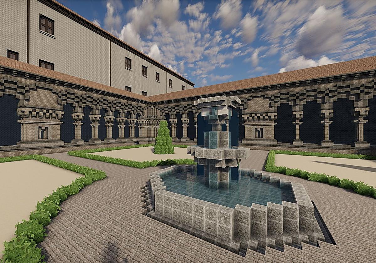 Imagen principal - Las Huelgas, el monasterio de San Pedro Cardeña y el Hospital del Rey, en Minecraft.