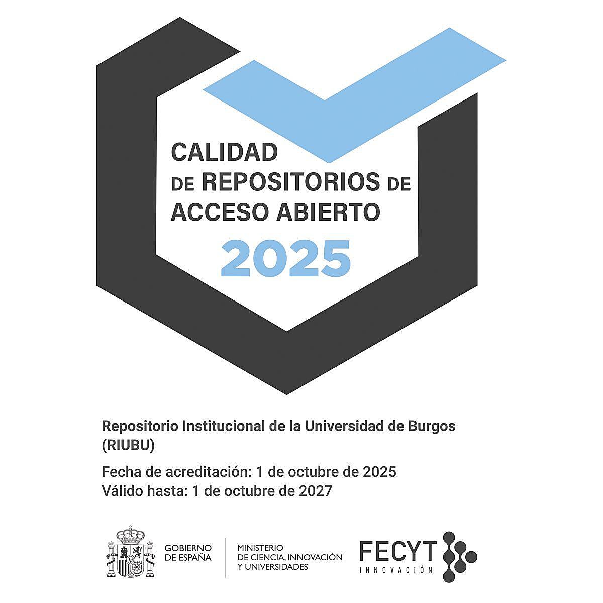 El repositorio institucional de la Universidad de Burgos obtiene el Distintivo de Calidad FECYT 2025