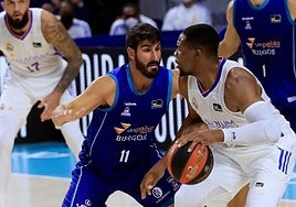 Imagen del último partido del San Pablo en el Movistar Arena en 2021, con Dani Díez en el conjunto castellano.