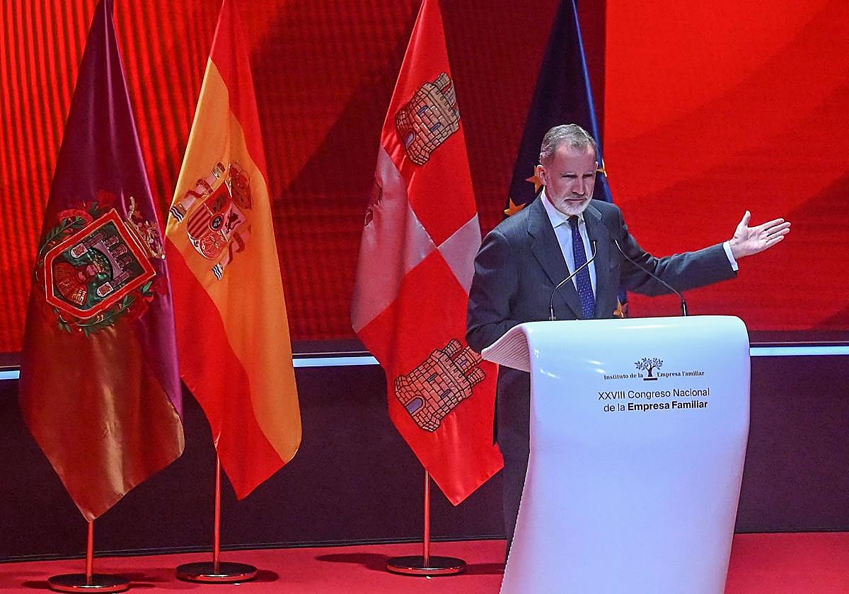 Felipe VI en Burgos este lunes.