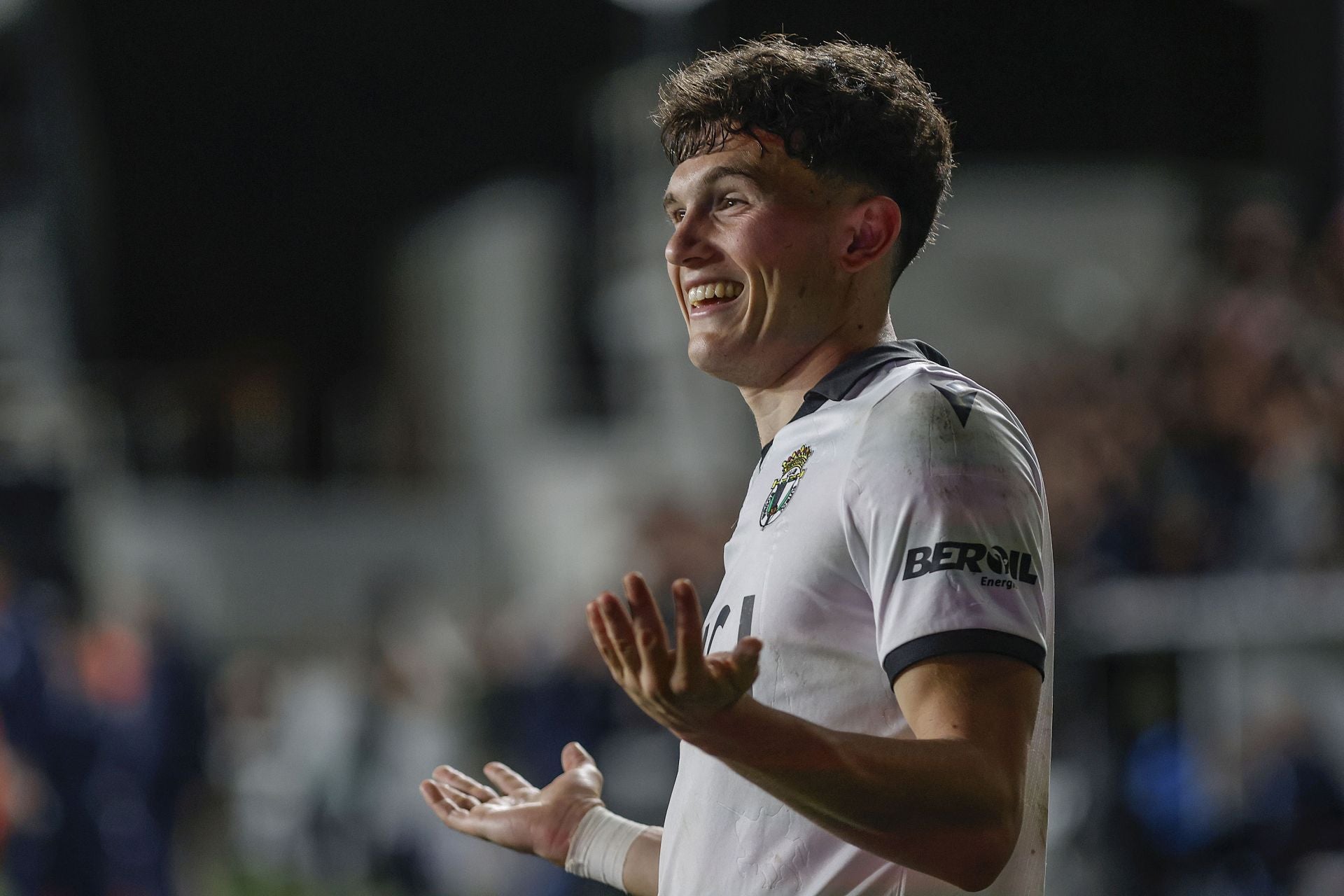 David González en la celebración de su gol en el encuentro