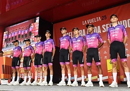 Equipo del Burgos Burpellet BH en La Vuelta.