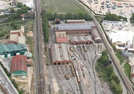 Imagen aérea de los talleres de Renfe en Miranda de Ebro.