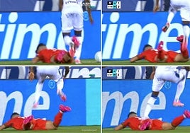 Secuencia del pisiotón de Diawara a Curro.