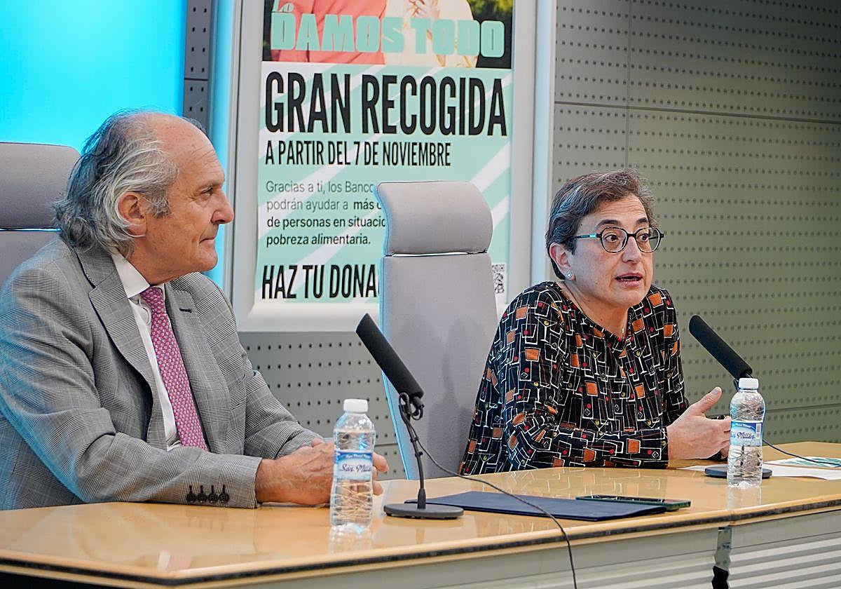 El presidente del Banco de Alimentos de Burgos, Julián Martínez Pantoja, y su directora Ana Ruiz Pereda.