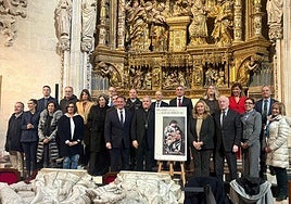 Foto de familia en la presentación del cartel para difundir la muestra 'Picasso. Raíces bíblicas'.
