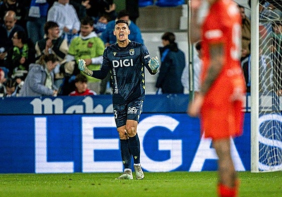 Ander Cantero, en el partido frente al CD Leganés.