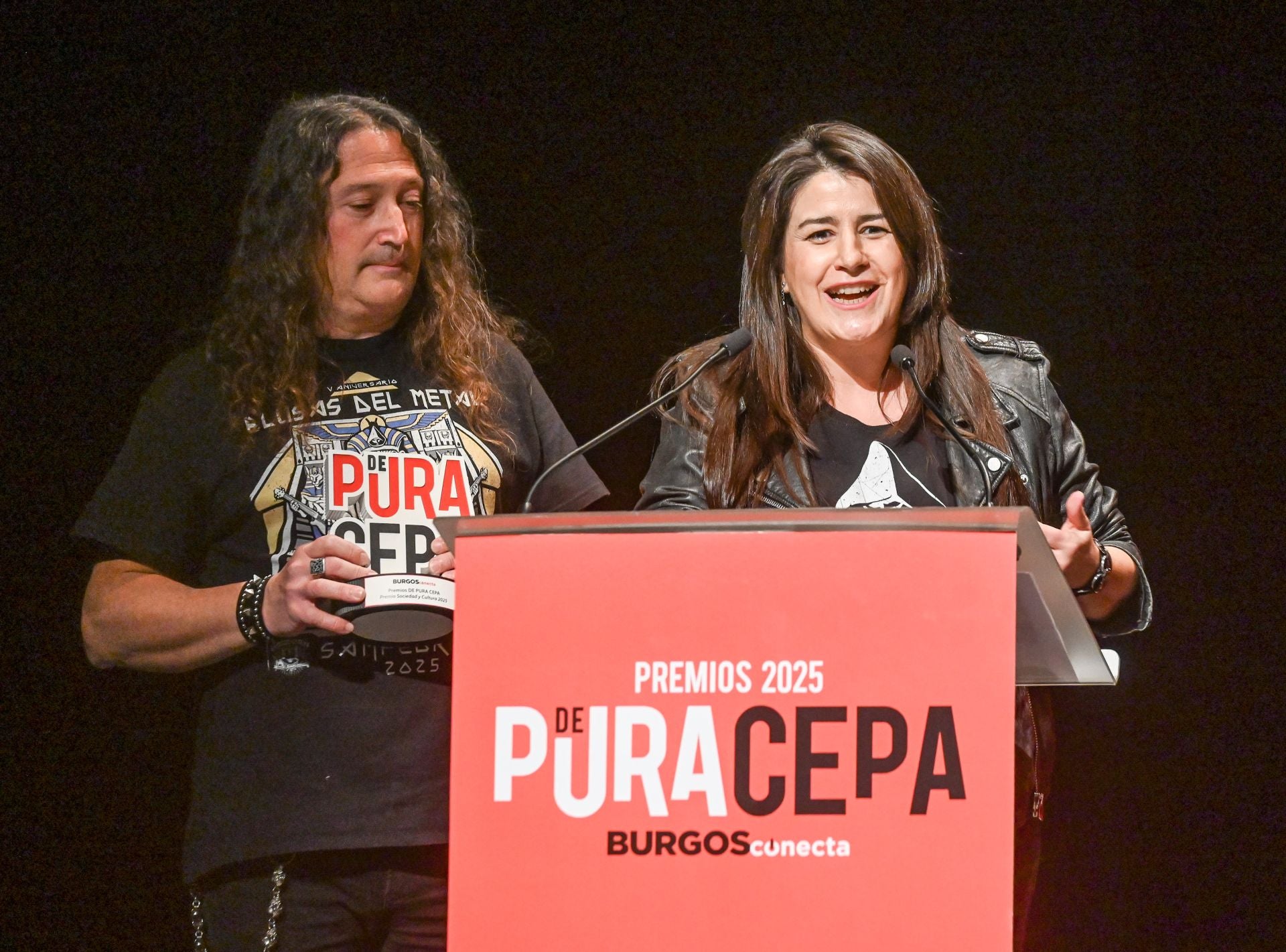Laura Sagredo e Israel Hernando, del Zurbarán Rock, animaron a seguir peleando por la cultura de base. 