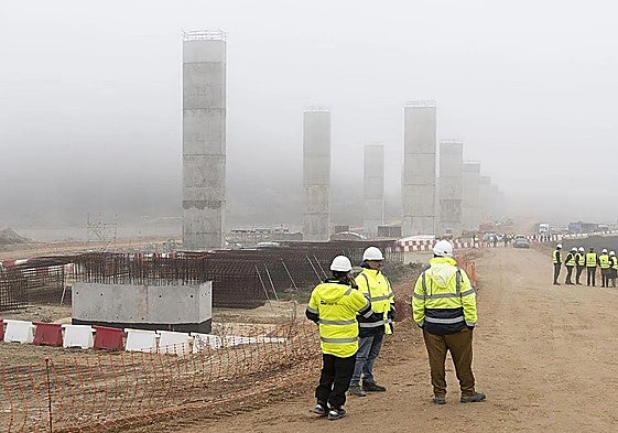 Obras de la A-11 en una imagen de archivo.
