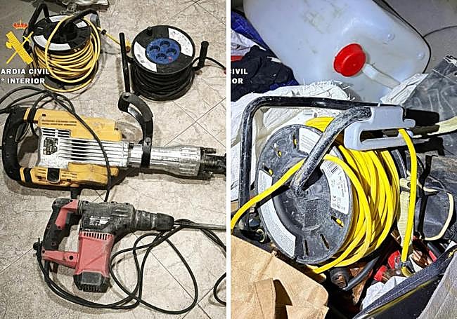 Material sustraído en la provincia de Burgos.