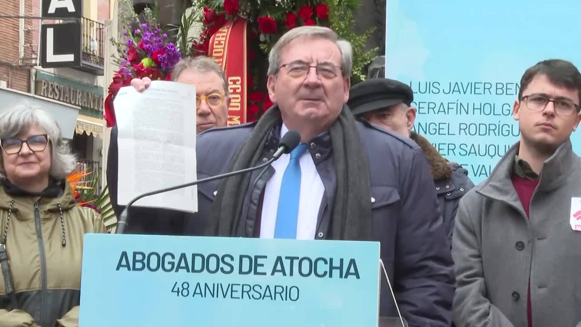 Gobierno nombra el monumento de los abogados de Atocha como lugar de memoria