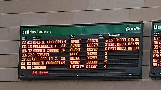 Una avería provoca grandes retrasos en los Ave entre Castilla y León y Madrid
