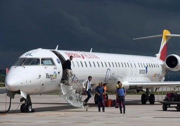 Uno de los primeros vuelos tras la reapertura del aeropuerto de Burgos.