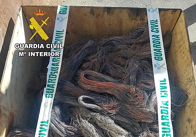 Cobre incautado por la Guardia Civil.