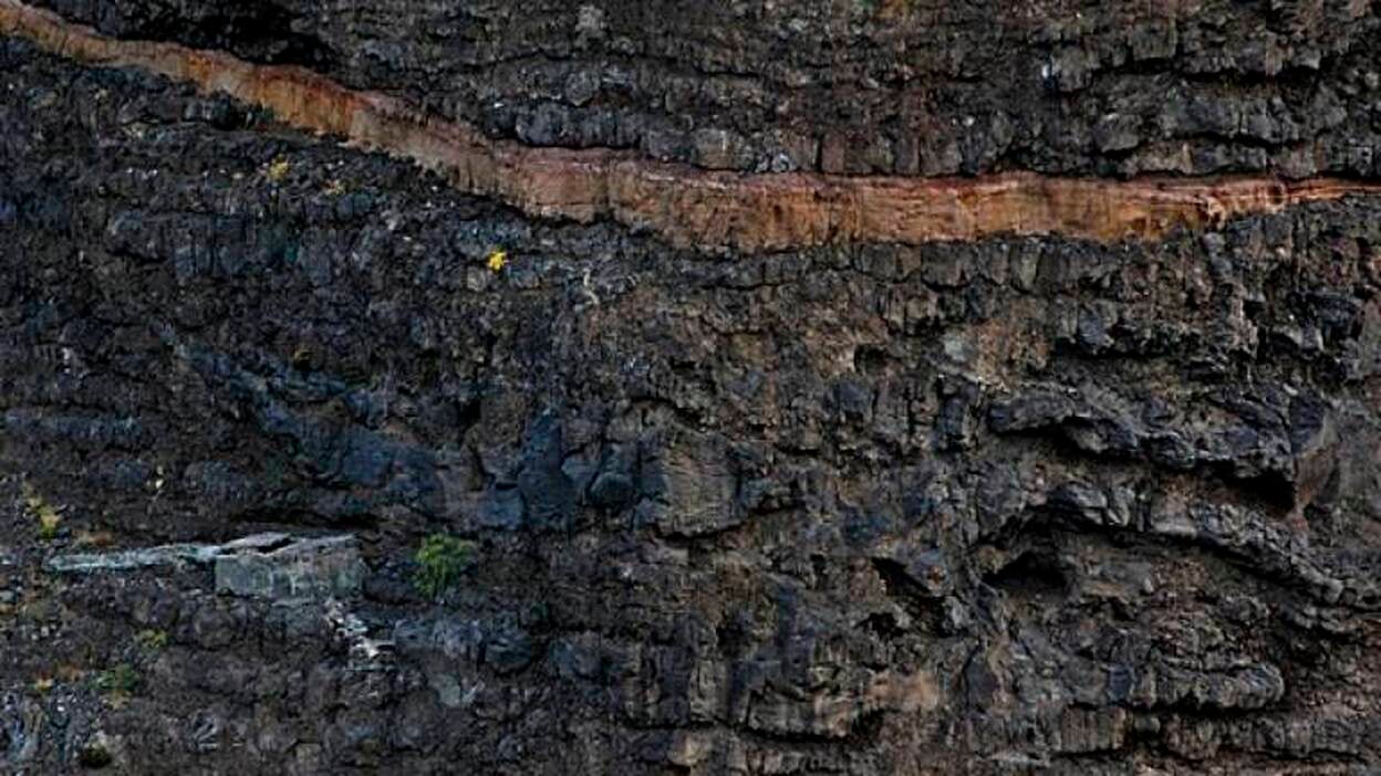 Una cabra lleva una semana atrapada en un risco gomero