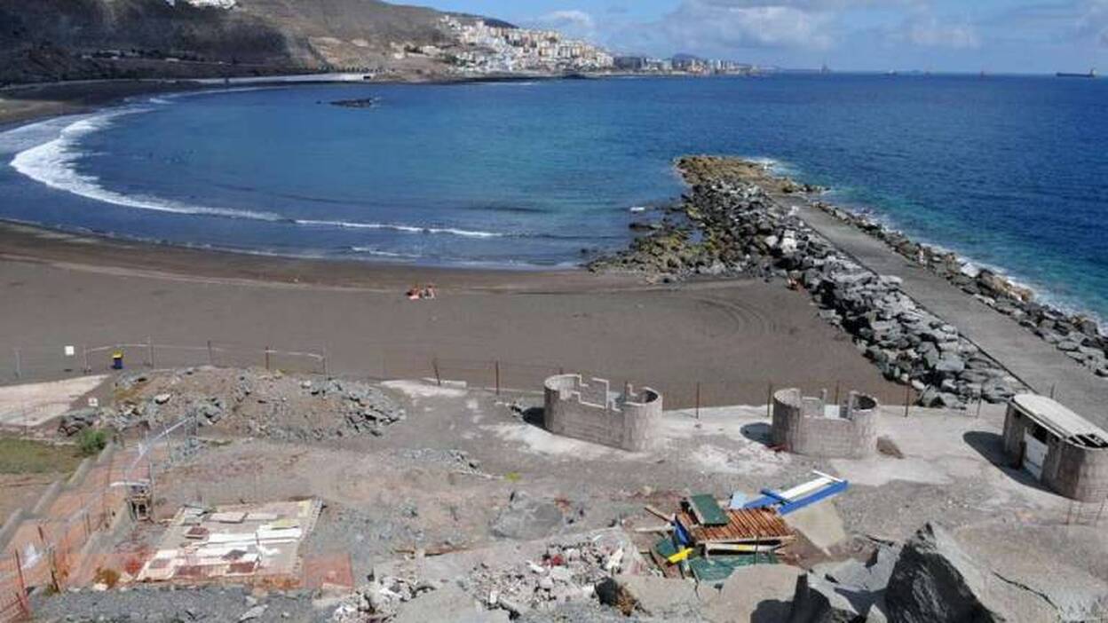 Obras de las piscinas naturales de La Laja