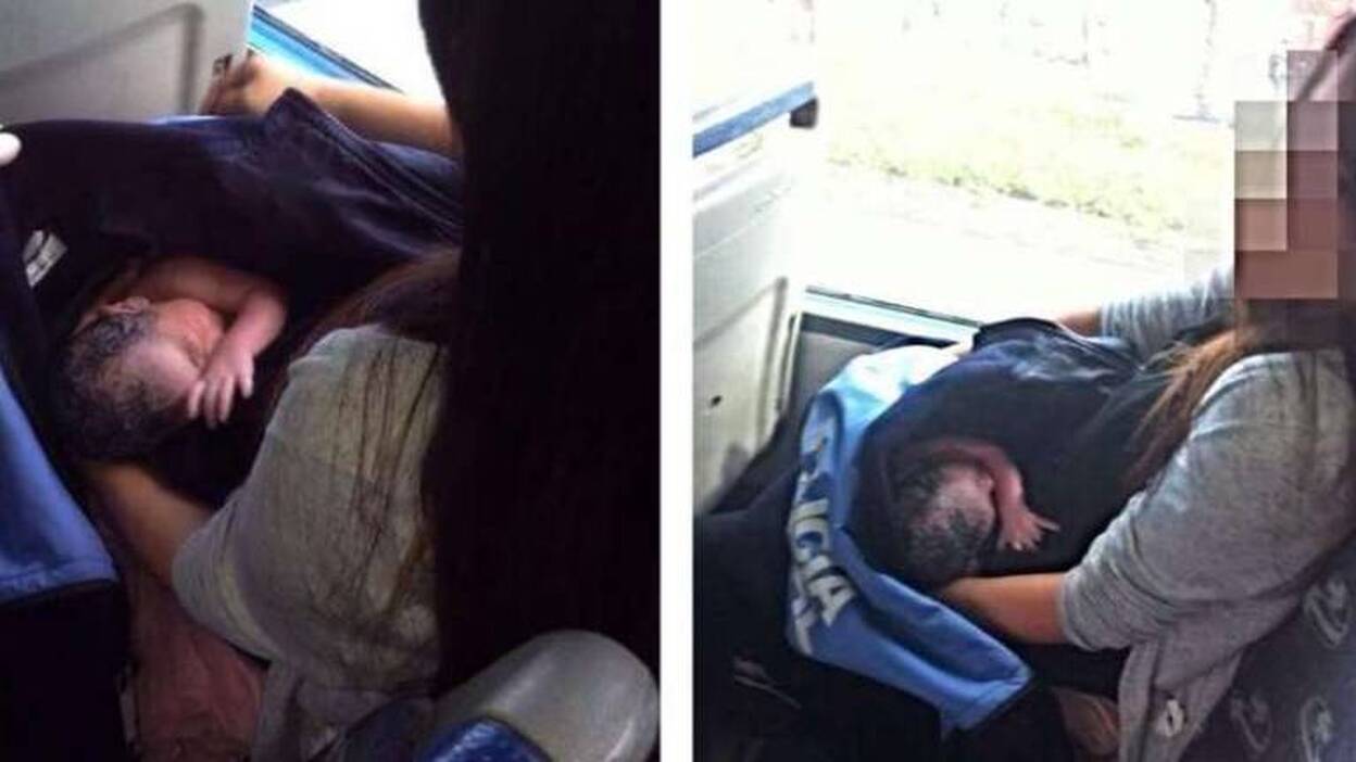 Nace un bebé en una guagua en San Cristóbal