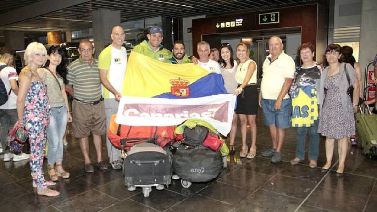 La expedición grancanaria llega tras conquistar el altiplano