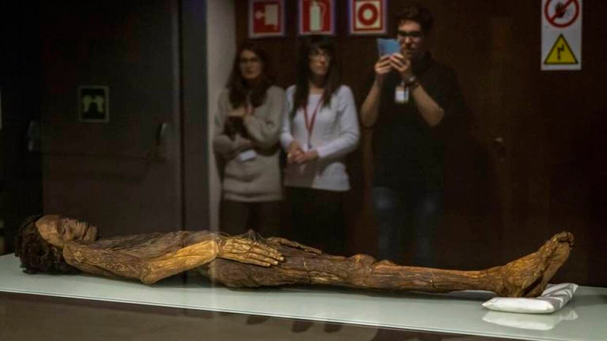 La momia guanche mejor conservada llega al Museo Arqueológico Nacional
