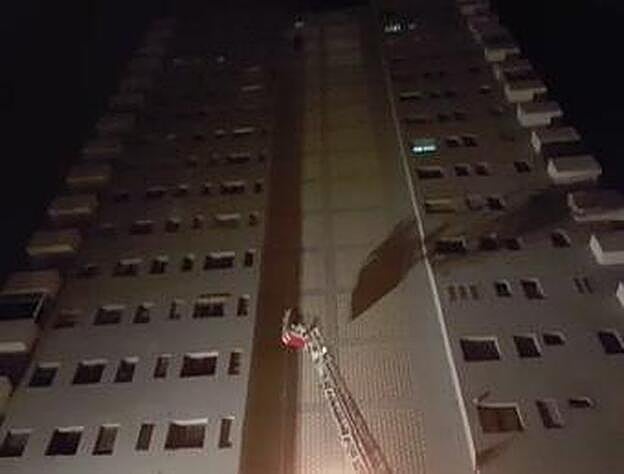 Rescate de un climber en la calle Daoiz