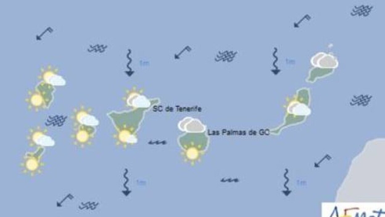 Nubes en Lanzarote, Fuerteventura y norte de islas