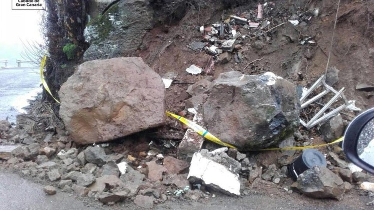 Desprendimientos en Tejeda y San Mateo
