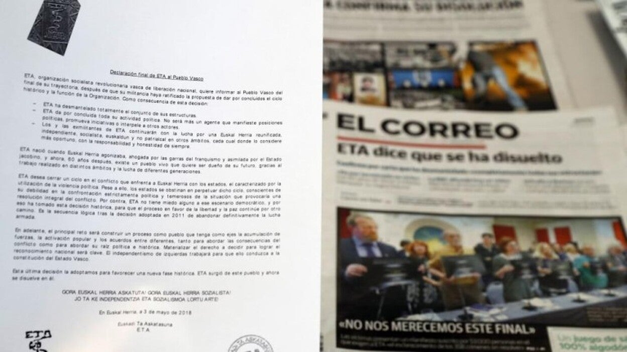 ETA anuncia oficialmente «el final de su trayectoria»