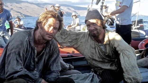 Chris Hemsworth durante el rodaje de ‘En el corazón del mar’ en La Gomera /  @RealRonHoward 