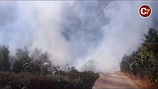 Estabilizado el incendio en Risco Blanco