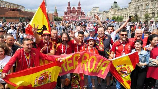 Animación española en Moscú por el España- Rusia