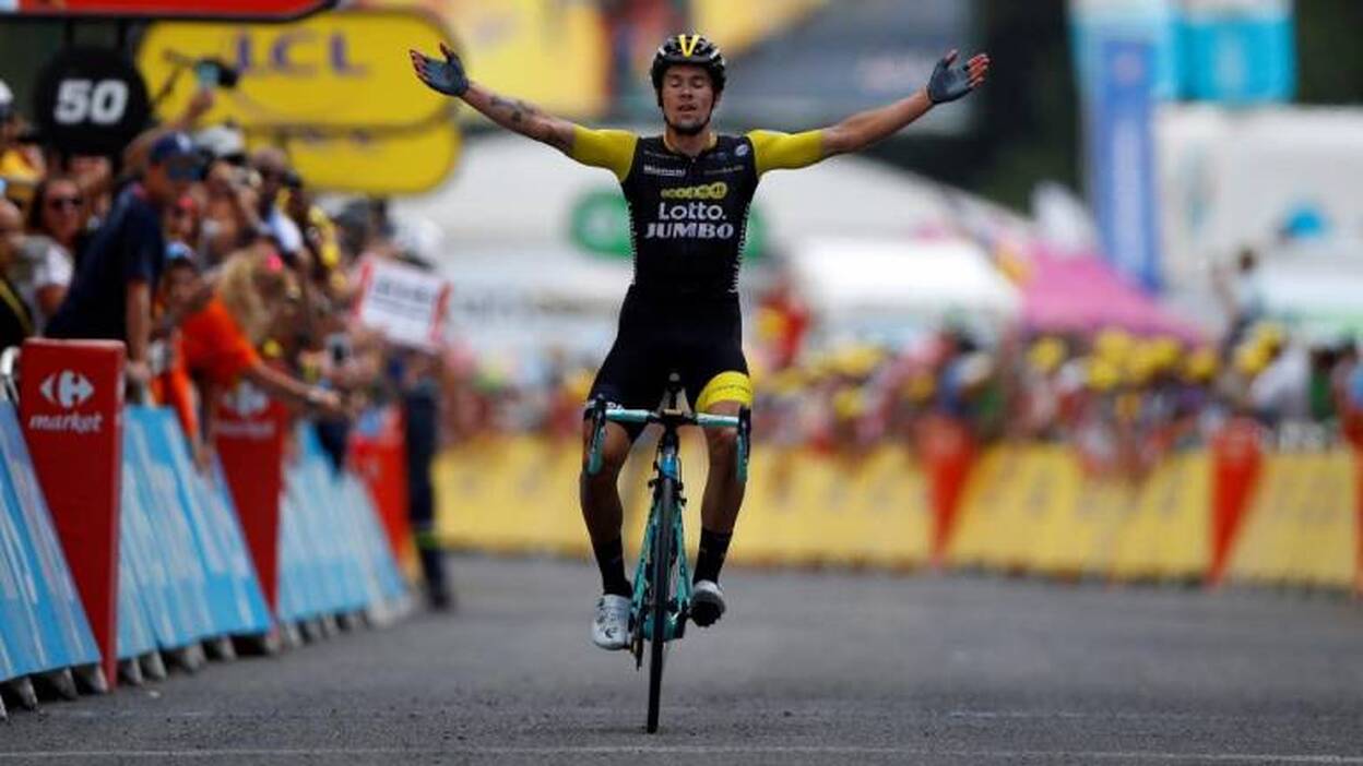 Roglic se exhibe en el descenso del Aubisque y Thomas, a un paso del Tour