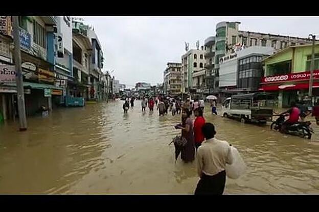 Suben a 12 muertos y 148.000 los desplazados por las inundaciones en Birmania