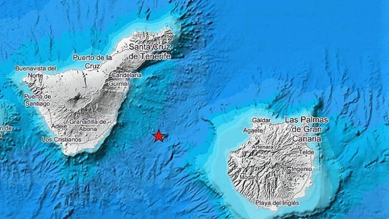 Terremoto de 2,8 grados entre Tenerife y Gran Canaria