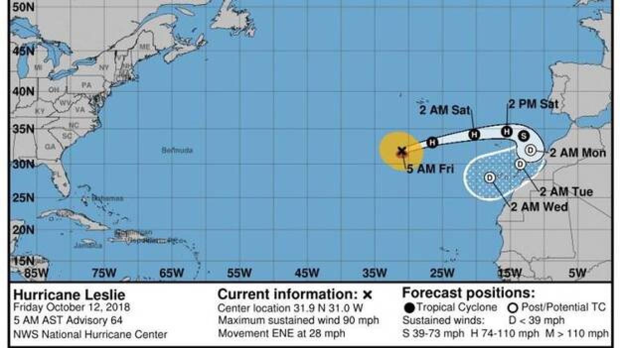 Preaviso por Leslie en todo el Archipiélago canario