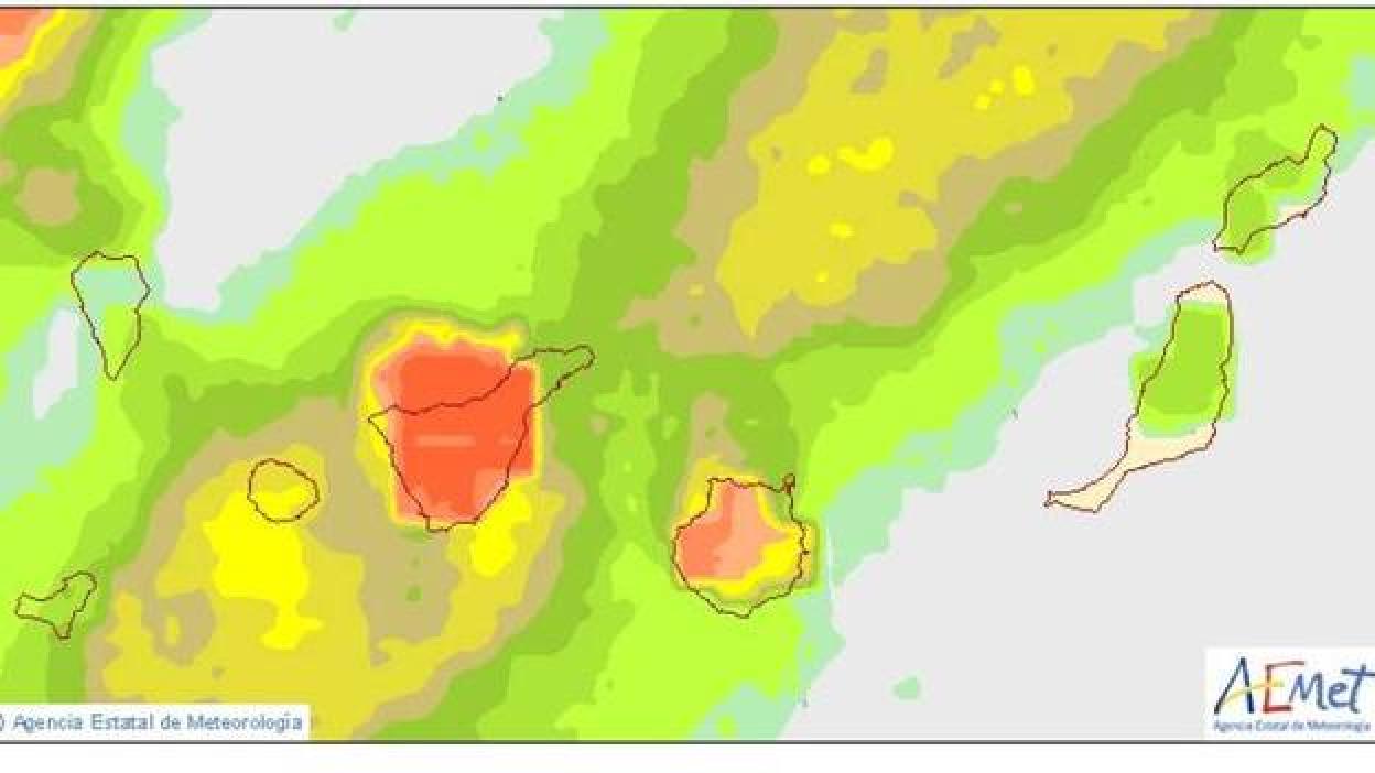 Aviso amarillo en media Canarias por lluvias fuertes