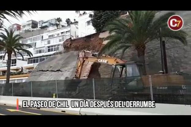 La reconstrucción tras el derrumbe en Paseo de Chil
