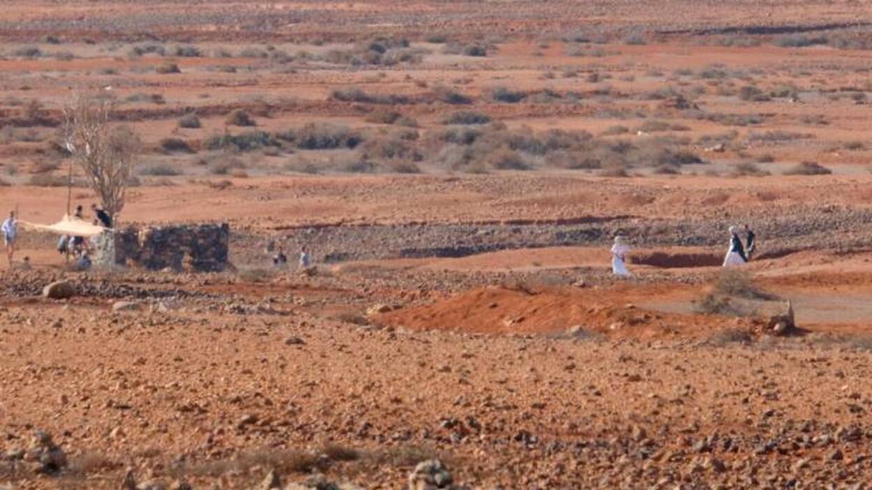 Angelina Jolie: a lo lejos y con pelo blanco