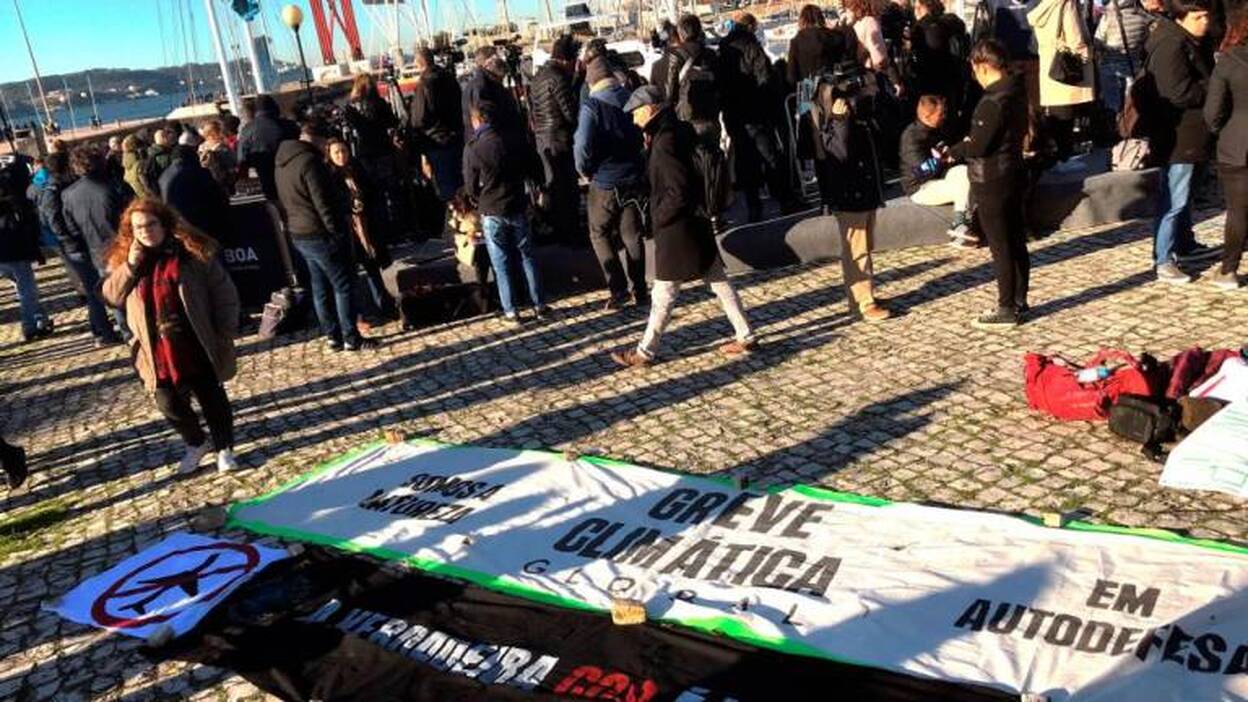 Greta Thunberg llega a Lisboa