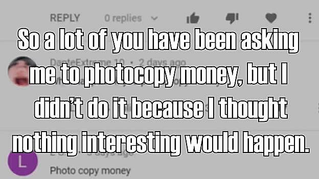 ¿Qué ocurre cuando intentas fotocopiar dinero?