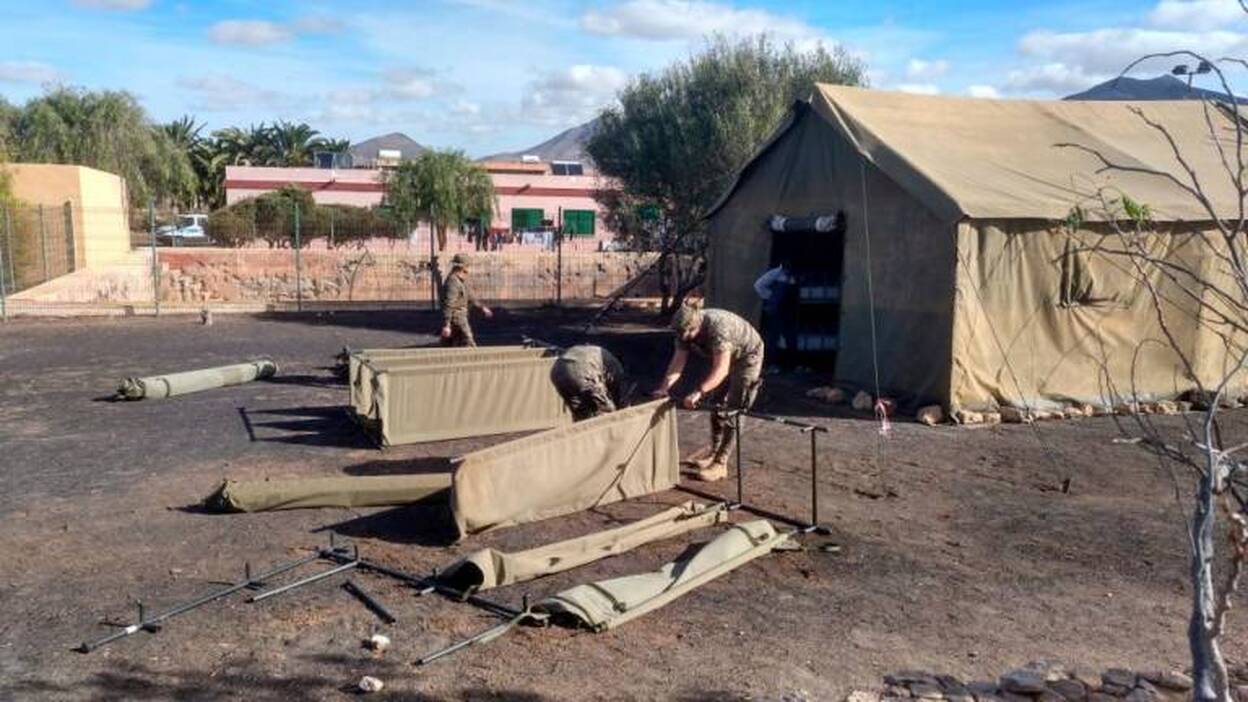 El Ejército retira las casetas de Tefía