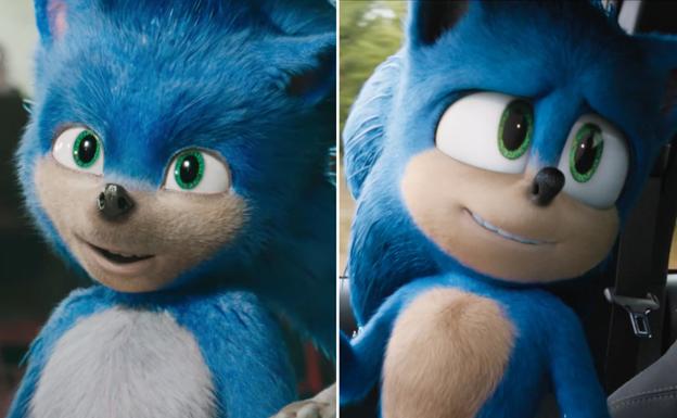 Así lucía el primer Sonic, y así lució el que finalmente salió en la película.
